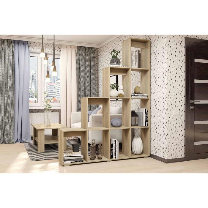 Стеллаж-перегородка для зонирования «Кантри», с полками, 1600×296×2036 мм, цвет дуб сонома - Фото 1