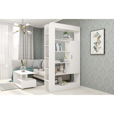 Шкаф-пенал с полками «Студия», 1200×300×2040 мм, цвет белый