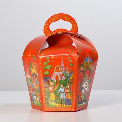 Коробка для кулича "Палех красный" диаметр 11 см