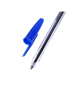 Ручка шариковая Calligrata, синий стержень, узел 0.7 мм, прозрачный корпус с синим колпачком - Фото 4