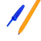 Ручка шариковая 0,7 мм, стержень синий, корпус оранжевый с синим колпачком - Фото 3