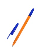 Ручка шариковая Calligrata, синий стержень, узел 0.7 мм, оранжевый корпус с синим колпачком - Фото 6