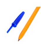 Ручка шариковая Calligrata, синий стержень, узел 0.7 мм, оранжевый корпус с синим колпачком - Фото 7
