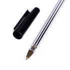 Ручка шариковая 0,7 мм, стержень чёрный, корпус прозрачный с чёрным колпачком - Фото 4