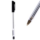 Ручка шариковая 0,7 мм, стержень чёрный, корпус прозрачный с чёрным колпачком - Фото 1