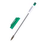 Ручка шариковая 0,7 мм, стержень зелёный, корпус прозрачный с зеленым колпачком - Фото 3