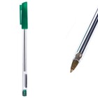 Ручка шариковая 0,7 мм, стержень зелёный, корпус прозрачный с зеленым колпачком - Фото 1
