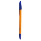 Ручка шариковая 0,7 мм, стержень синий, корпус оранжевый с синим колпачком - фото 318506622