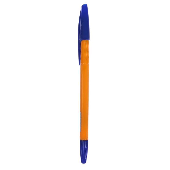 Ручка шариковая 0,7 мм, стержень синий, корпус оранжевый с синим колпачком - Фото 1