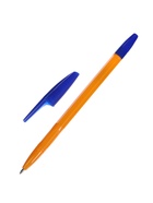 Ручка шариковая Calligrata, синий стержень, узел 0.7 мм, оранжевый корпус с синим колпачком - Фото 6