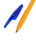 Ручка шариковая Calligrata, синий стержень, узел 0.7 мм, оранжевый корпус с синим колпачком - Фото 7