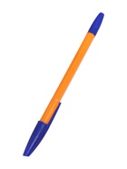 Ручка шариковая Calligrata, синий стержень, узел 0.7 мм, оранжевый корпус с синим колпачком - Фото 8