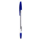 Ручка шариковая 0,7 мм, стержень синий, корпус прозрачный с синим колпачком - фото 296702887