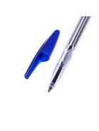 Ручка шариковая Calligrata, синий стержень, узел 0.7 мм, прозрачный корпус с синим колпачком - Фото 4