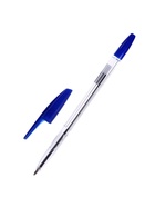 Ручка шариковая Calligrata, синий стержень, узел 0.7 мм, прозрачный корпус с синим колпачком - Фото 6