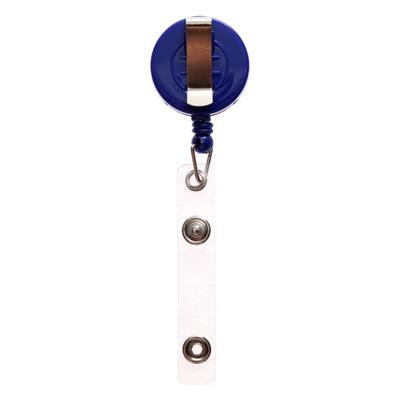 Держатель-рулетка для бейджей, 75 см, петелька, клип, синий