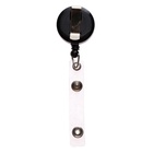 Держатель - рулетка для бейджей, 75 см, петелька, клип, чёрный - Фото 4