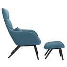 Кресло с подставкой для ног и подушкой Bridjet, серо-голубое - Фото 2