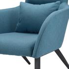 Кресло с подставкой для ног и подушкой Bridjet, серо-голубое - Фото 14