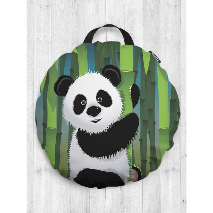 Подушка сидушка «Счастливая панда», декоративная, d = 52 см - Фото 1