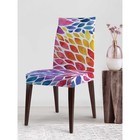 Чехол на стул «Радужное цветение», декоративный, велюр - Фото 1