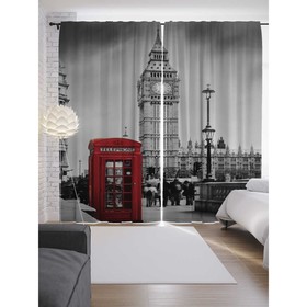 Фотошторы «Звонок из Лондона», сатен, размер 145х265 см, 2 шт