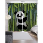 Фотошторы «Счастливая панда», сатен, размер 145х265 см, 2 шт - Фото 2