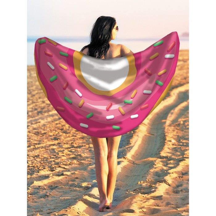 Парео и пляжный коврик «Розовый пончик», d = 150 см - Фото 1