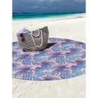 Парео и пляжный коврик «Папортники на розовом фоне», d = 150 см - Фото 3