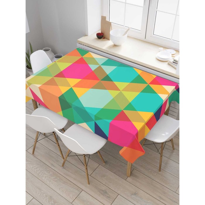 Скатерть на стол «Узор с треугольниками», прямоугольная, оксфорд, размер 145х180 см