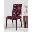 Чехол на стул «Яркие снежинки», декоративный, велюр - Фото 1