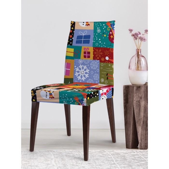 Чехол на стул «Праздник в красках», декоративный, велюр - Фото 1