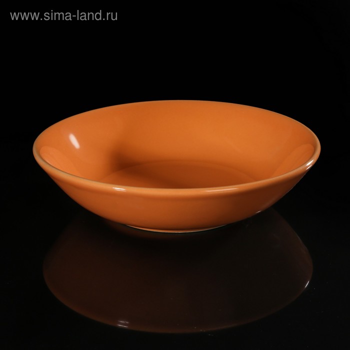 Тарелка суповая 18 см, цвет оранжевая - Фото 1