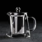 Чайник стеклянный заварочный с металлическим ситом Magistro «Дарси», 300 мл, 13×7,5×11 см - Фото 1