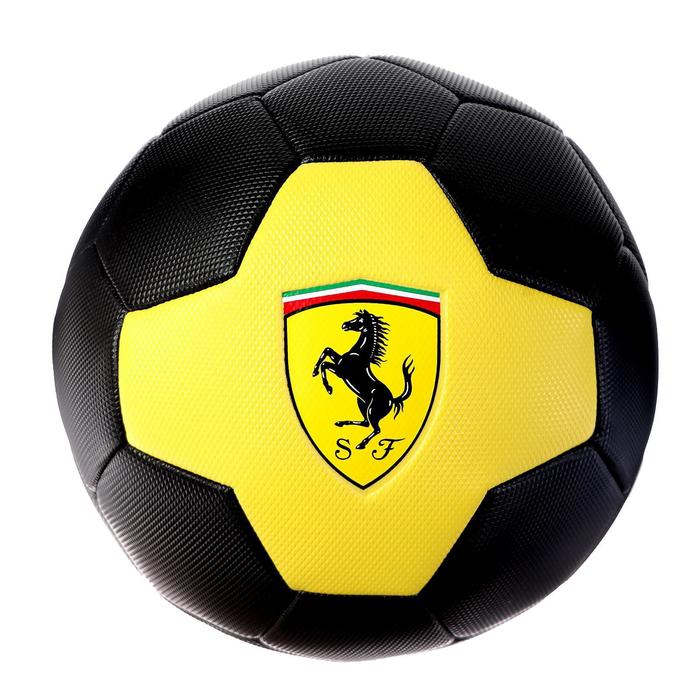 Мяч футбольный FERRARI р.5, PVC, цвет жёлтый/черный - Фото 1
