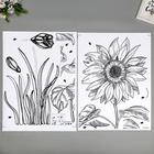 Наклейка пластик интерьерная чёрная "Подсолнух и тюльпаны" набор 2 листа 45х60 см - фото 804481455