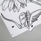 Наклейка пластик интерьерная чёрная "Подсолнух и тюльпаны" набор 2 листа 45х60 см - фото 804481456