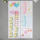 Наклейка пластик интерьерная цветная "Девочка на лестнице и тучки" набор 2 листа 30х90 см - фото 61535674