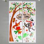 Наклейка пластик интерьерная цветная "Лис и енот" набор 2 листа 30х90 см - фото 21250066