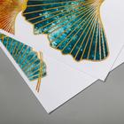 Наклейка интерьерная цветная «Цветы-веера», набор 2 листа, 30×90 см - фото 60791534