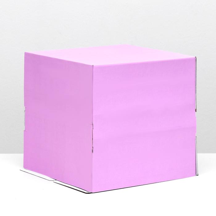 Кондитерская упаковка, без окна, сиреневая, 30 х 30 х 30 см