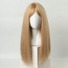 Парик искусственный, с чёлкой, имитация кожи, 60 см, цвет блонд - Фото 4