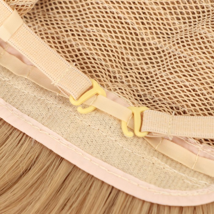 Парик искусственный, с чёлкой, имитация кожи, 60 см, цвет блонд 22189