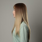 Парик искусственный, с чёлкой, имитация кожи, 60 см, цвет русый/блонд - Фото 2