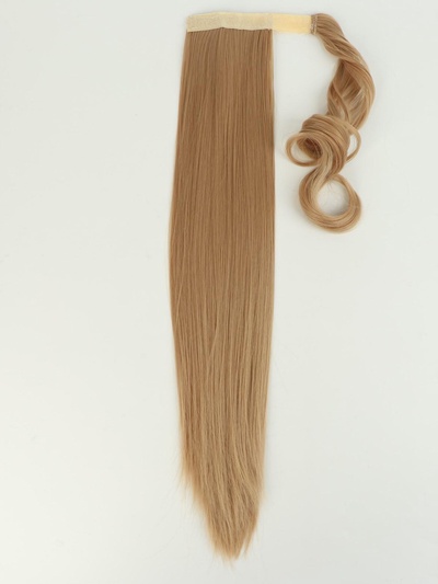 Хвост накладной, прямой волос, на резинке, 60 см, 100 гр, цвет блонд (#SHT24)