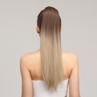 Хвост накладной, прямой волос, на резинке, 60 см, 100 гр, цвет омбре русый/блонд - фото 9339173