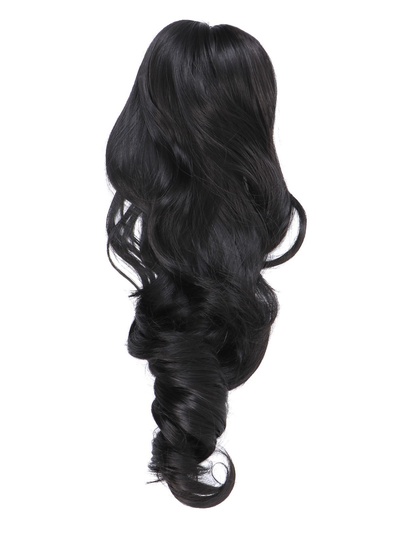 Хвост накладной, волнистый волос, на крабе, 40 см, 150 гр, цвет чёрный(#HTY4В)