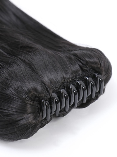 Хвост накладной, волнистый волос, на крабе, 40 см, 150 гр, цвет чёрный(#HTY4В)