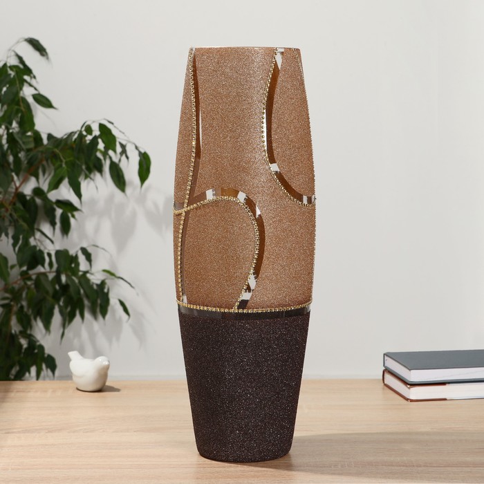 Ваза «Шелли», h=50 см, d=13 см, стекло, коричневая