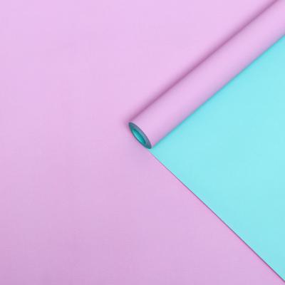 Бумага упаковочная крафт, двухсторонняя, сиреневый - мятный, 0,68 х 10±5% м, 70 г/м²